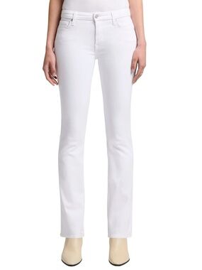 7 For All Mankind White Low Rise Slim Straight Leg Jeans (25x32)